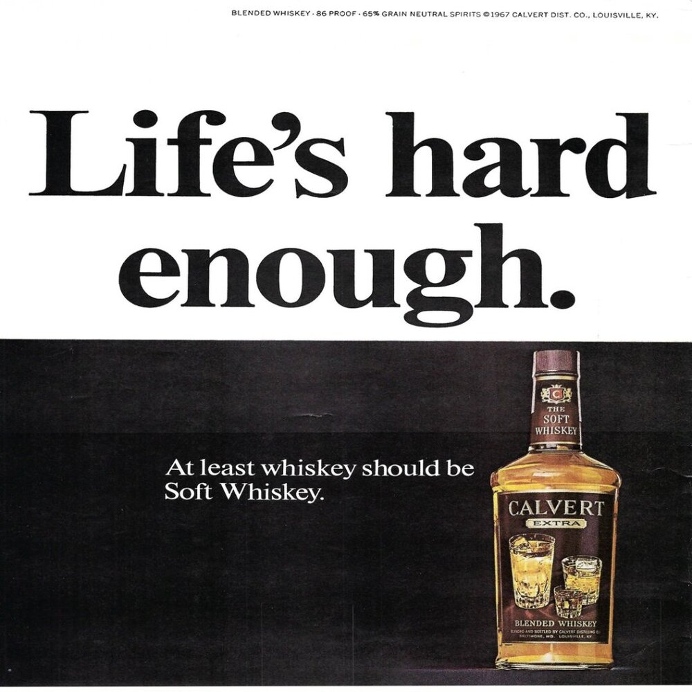 1967 Canadian Lord Calvert Extra Life’s Hard Enough Vintage Mag Print Ad/Poster